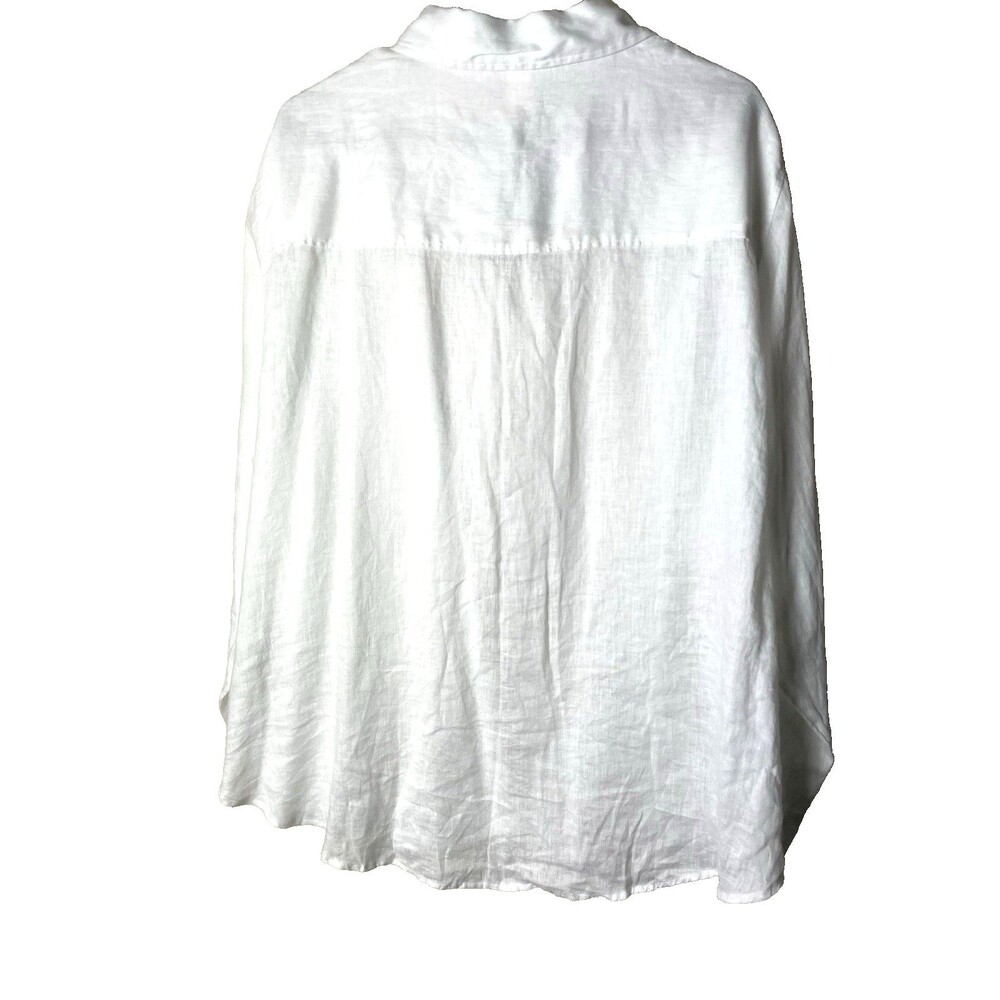 NWT H&M Premium Selection White 100% Linen Lin Button Down Shirt Size XXL - Picture 6 of 10